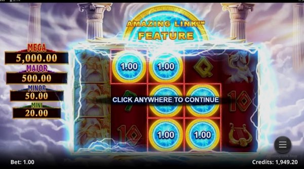 Обзор игрового автомата Amazing Link Zeus (SpinPlay)